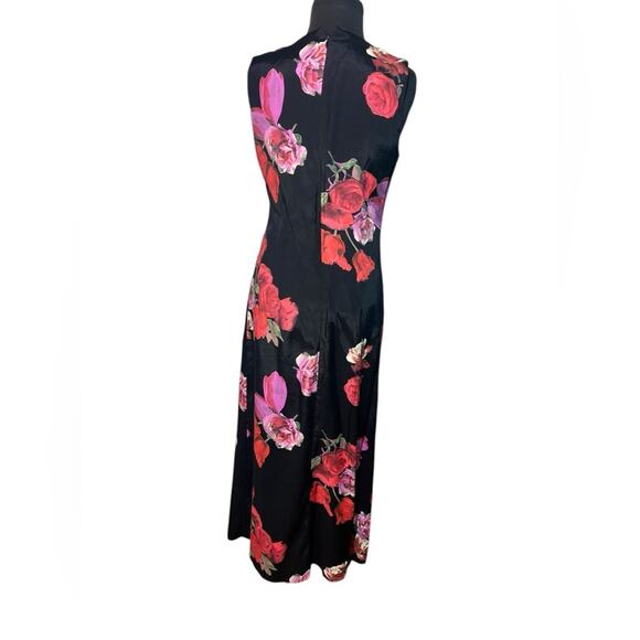Vtg 90s Floral Feminine Modest Maxi Dress Sz8 Dark Romantic Boho Glam Garden - Picture 3 of 5